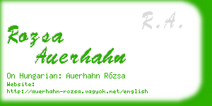 rozsa auerhahn business card